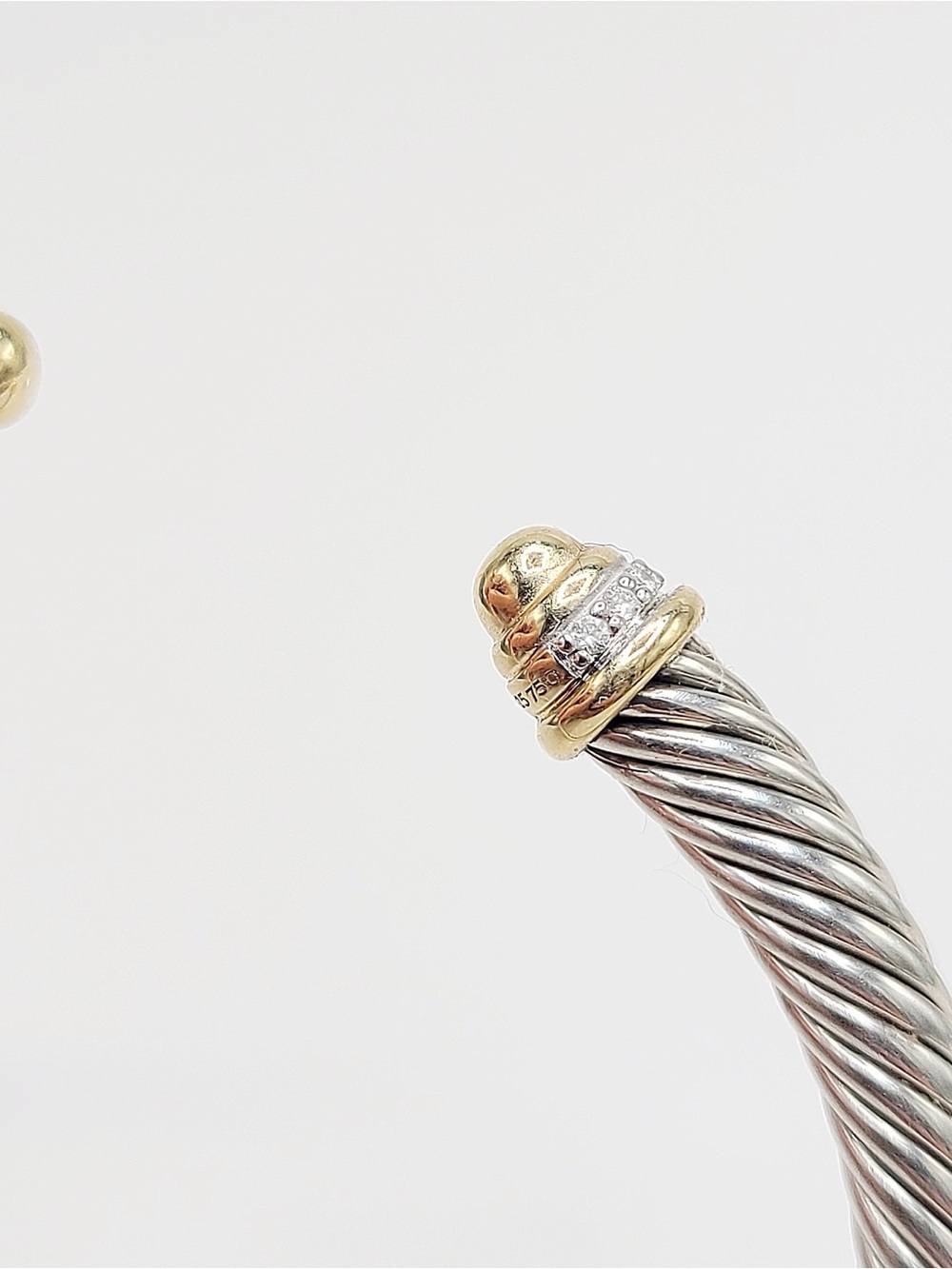 David Yurman Classic Cable Bracelet With Diamonds and Gold Dome , 5mm - Picture 6 of 8